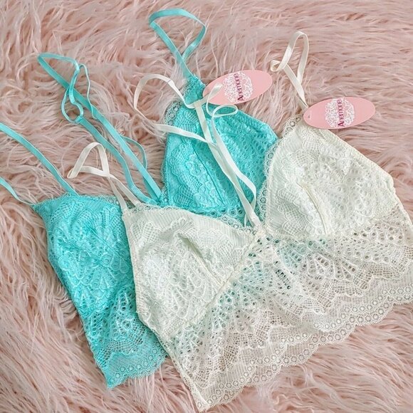 Floral Lace Bralette Bra Convertible Adjustable Straps - Picture 1 of 3